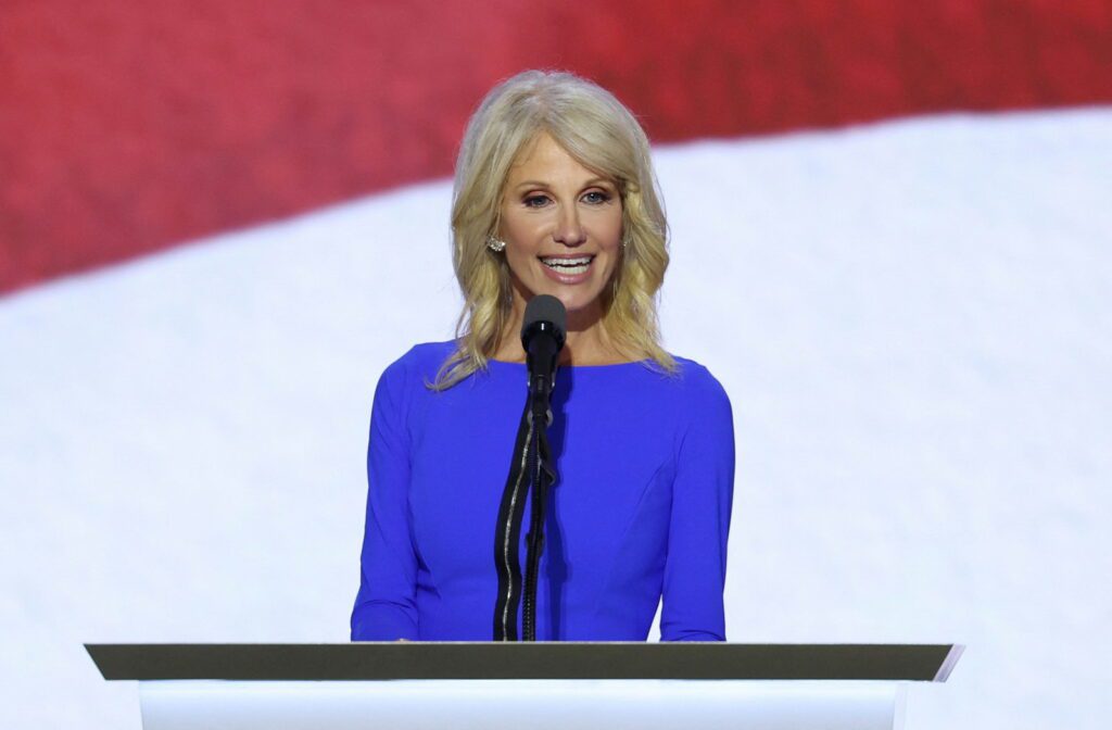 Kellyanne Conway speaks on stage