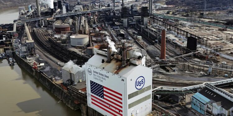 US Steel's Mon Valley Works in Clairton, Pennsylvania.  US Steel said the future of this and other union-represented plants at the company are at risk unless it gets approval to be purchased by Nippon Steel. But so far the United Steelworkers union and most politicians are opposed to the purchase. - Gene J. Puskar/AP