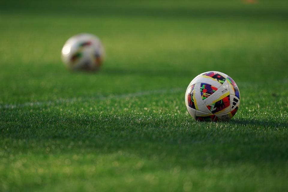 Jun 1, 2024; Washington, District of Columbia, USA; Official MLS soccer balls on the field before the match between Toronto FC and D.C. United at Audi Field. Mandatory Credit: Amber Searls-USA TODAY Sports