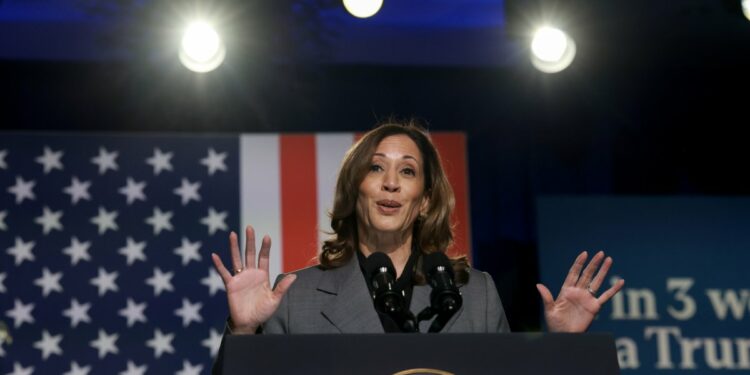 Vice President Kamala Harris speaks