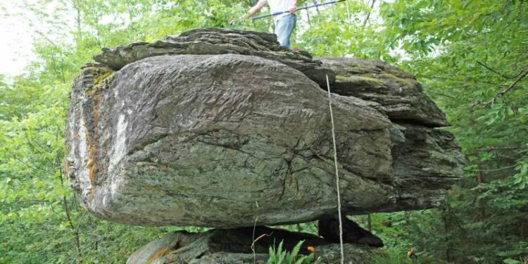 Precariously balanced rocks in New York, Vermont provide limits on earthquake shaking