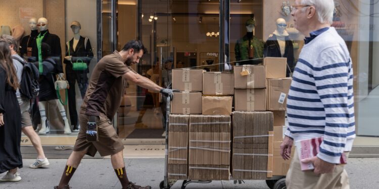 A delivery worker in New York.