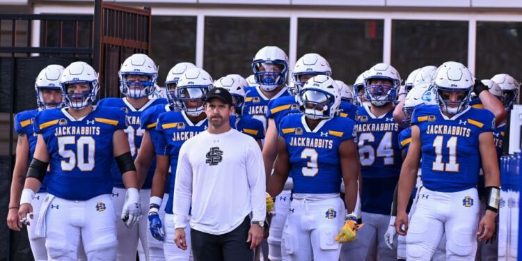 South Dakota State Jackrabbits wait to run out to the football field on Saturday, Sept. 7, 2024, at Dana J. Dykhouse Stadium in Brookings.