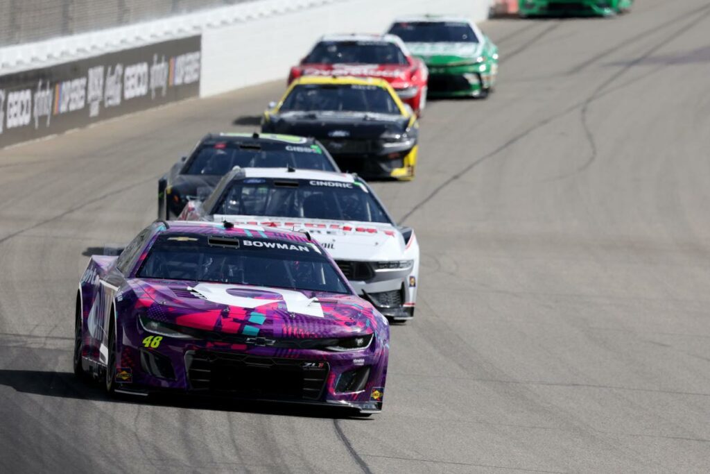 Alex Bowman, front, and Austin Cindric, second from front, rank in the top five of the NASCAR playoff standings entering Saturday night's race at Bristol Motor Speedway.