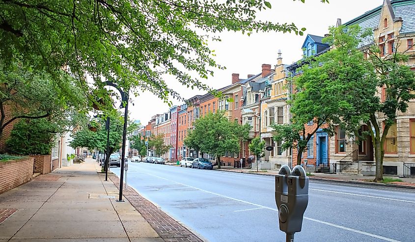 Historic brick buildings in York, Pennsylvania