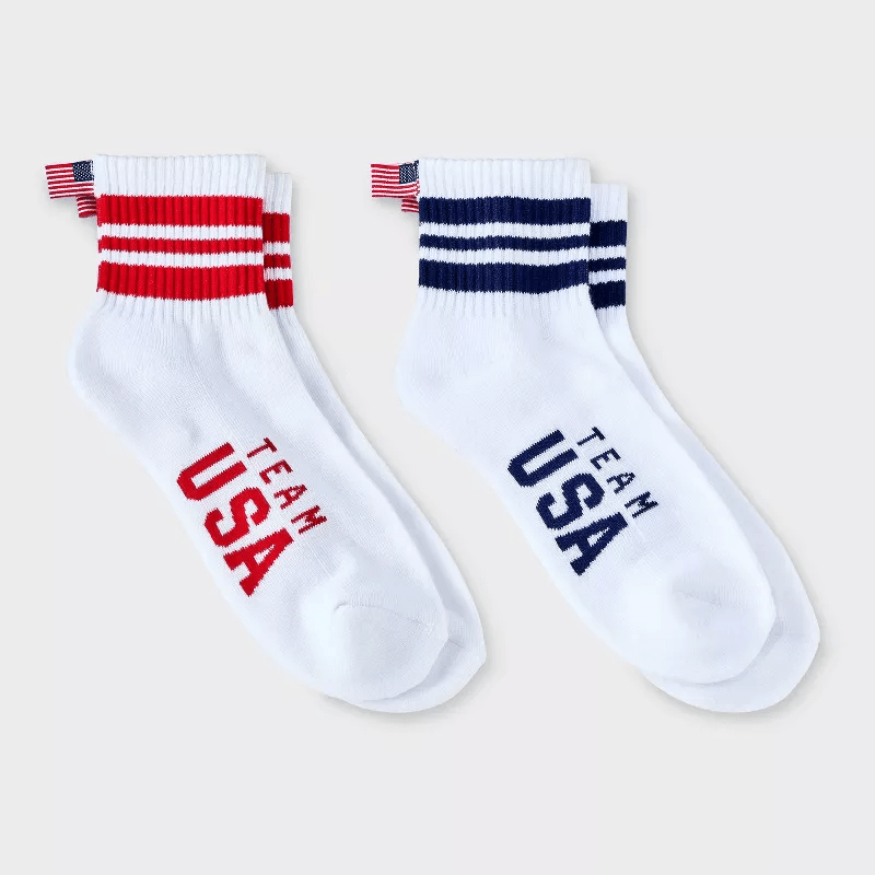 Women's Team USA Striped Cushioned Ankle Socks