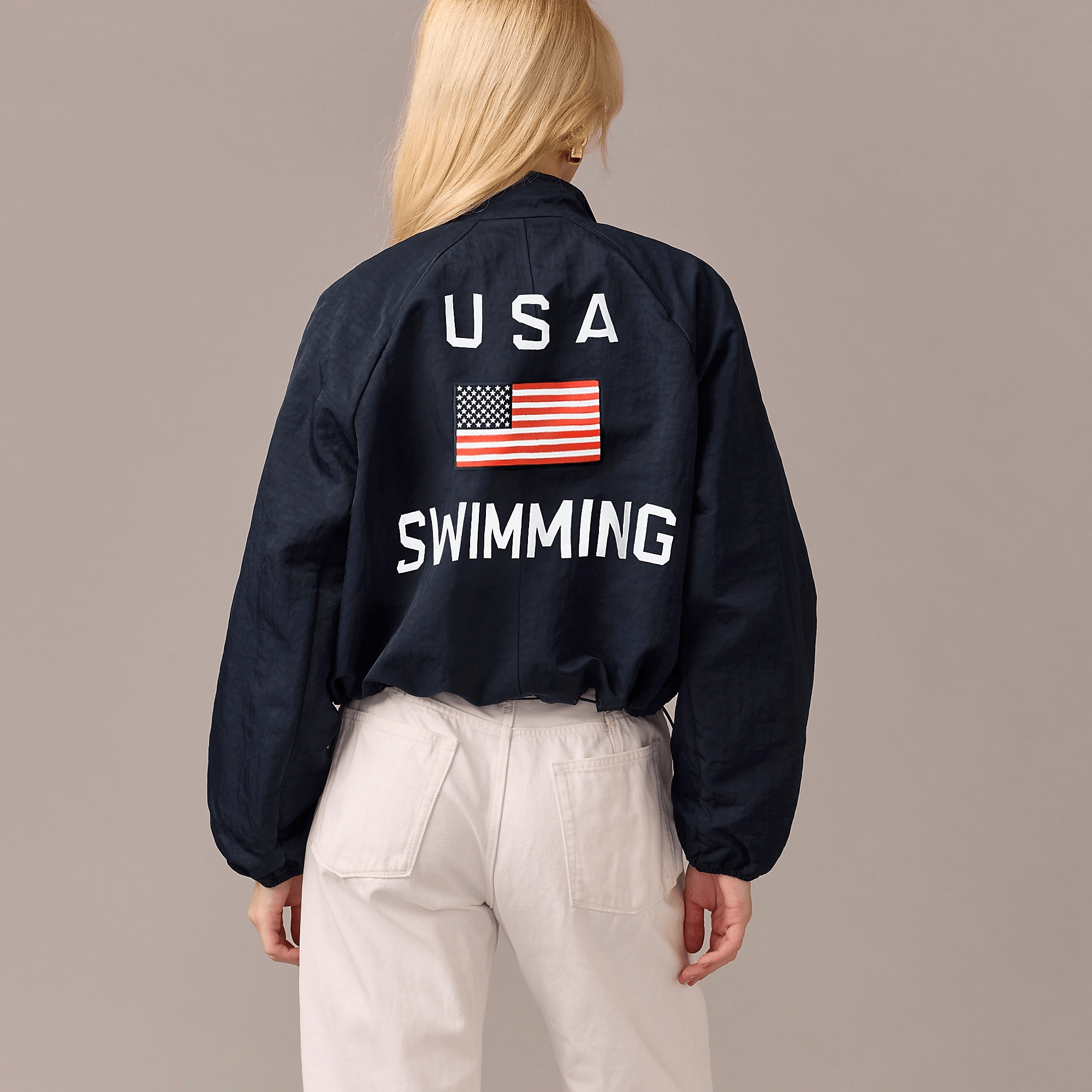 J. Crew Limited-Edition USA Swimming x Bomber Jacket