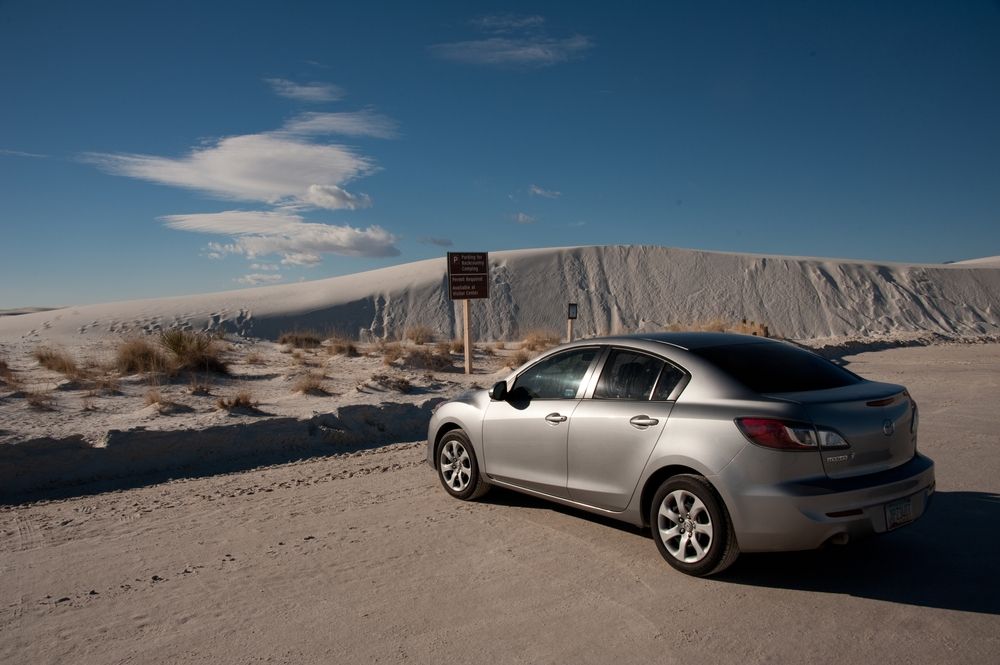 Mazda at the White Sands National Park near Alamogordo