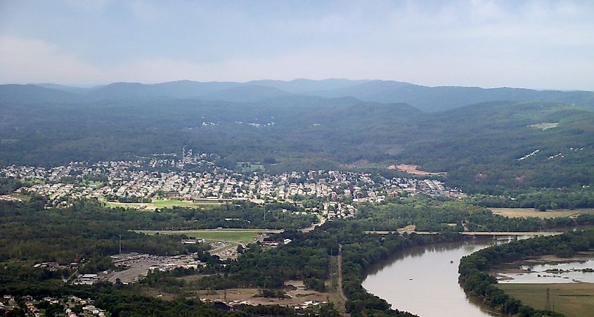 Aerial view looking southwest of Nanticoke.