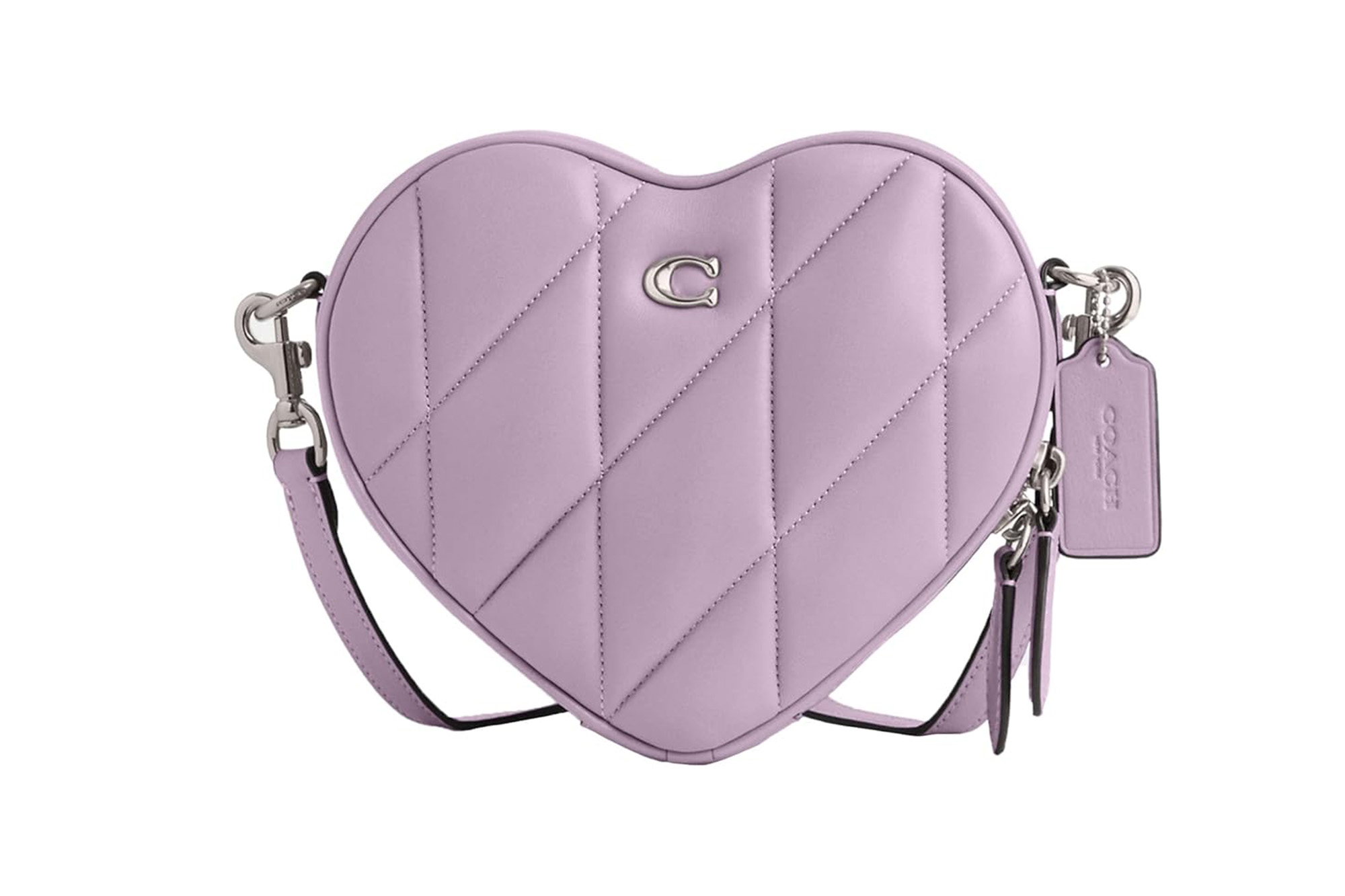 a purple heart-shaped bag