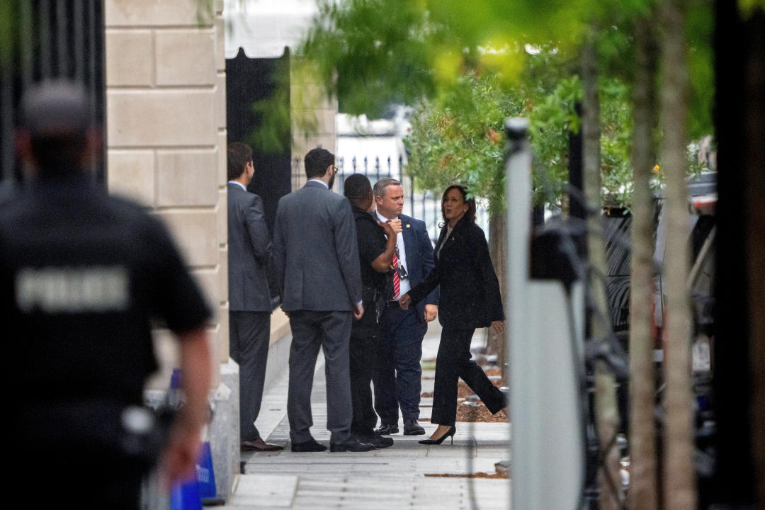 Kamala Harris arrives at the White House.