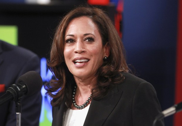 SAN DIEGO, May 10, 2016 | Kamala Harris, California Attorney General, speaks during a debate between her and the four other top candidates running to replace retiring U.S. Sen. Barbara Boxer on live television, radio, and internet at KPBS in San Diego on Tuesday. (Hayne Palmour IV / San Diego Union-Tribune)