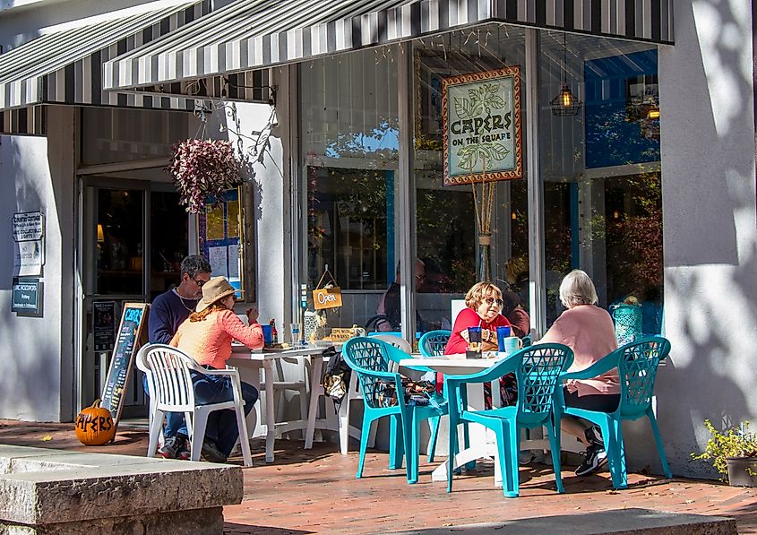 Capers, an eatery in Dahlonega, Georgia. Editorial credit: Jen Wolf / Shutterstock.com.