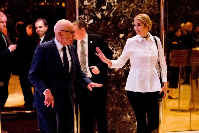 Rupert Murdoch with Ivanka Trump in Trump Tower in 2016