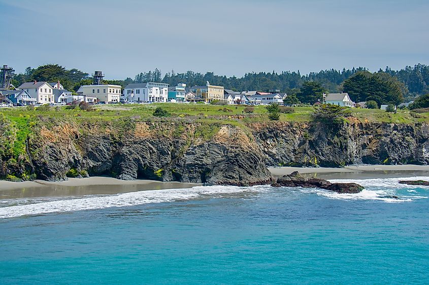 The seacoast village of Mendocino, California.