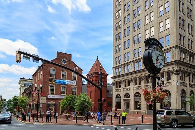 Penn Square in downtown Lancaster, Pennsylvania, USA.