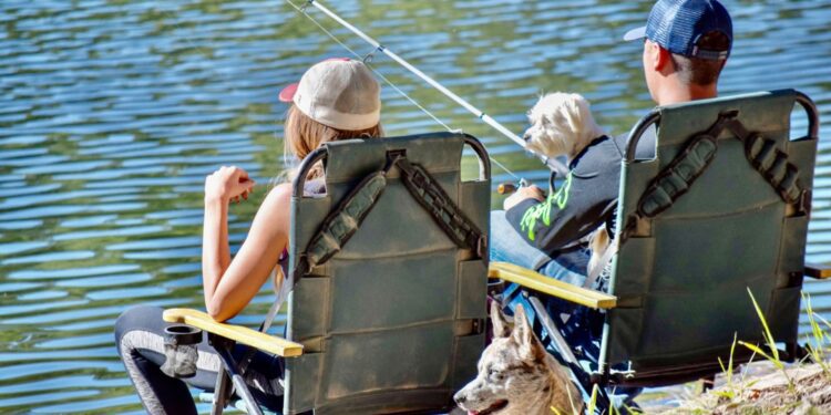 People fishing in Greer, Arizona, in the summer