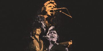 A collage of photos of John Fogerty, and the author of this piece performing as John Fogerty