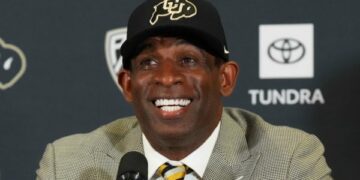 Deion Sanders smiling