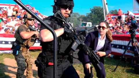 Secret Service agents respond after the shooting at the Donald Trump rally in Pennsylvania