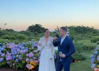 Olivia Culpo and Christian McCaffrey gave fans a peek inside their wedding welcome party