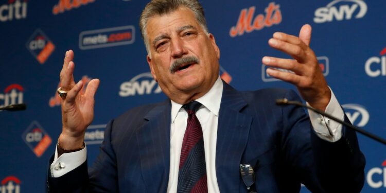 Former New York Met and current broadcaster Keith Hernandez speaks during a press conference before a game between the Mets and the Miami Marlins at Citi Field on July 09, 2022 in New York City. The team is retiring Hernandez' #17 prior to the start of the game.