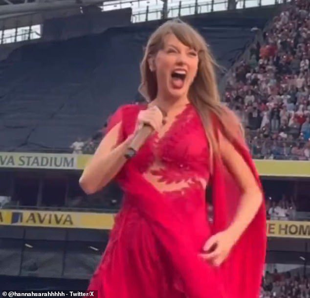 Taylor Swift fans are convinced Travis Kelce surprised her at Dublin show