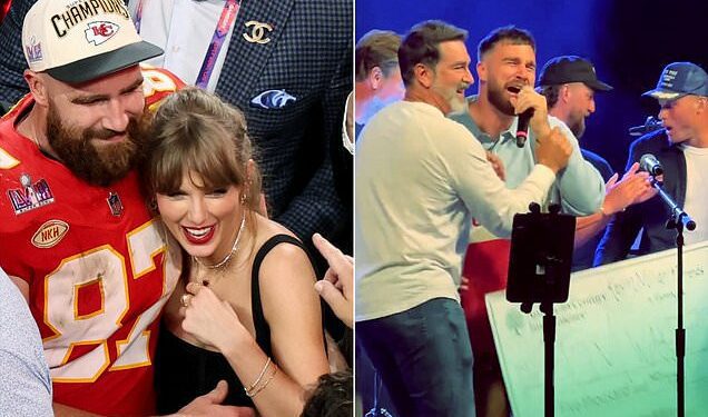 Taylor Swift subtly reacts to boyfriend Travis Kelce being named the NFL's No. 1 tight end... after he dedicated cringeworthy karaoke performance to her