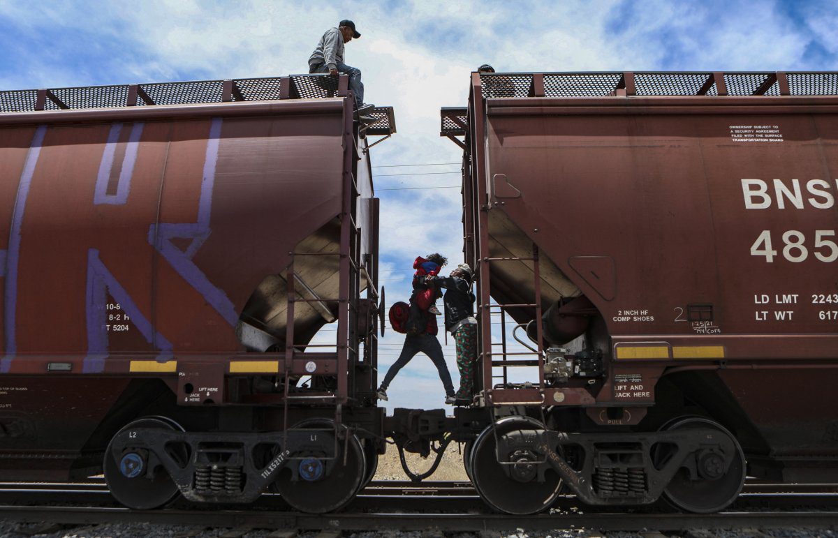 US Mexico Border freight train