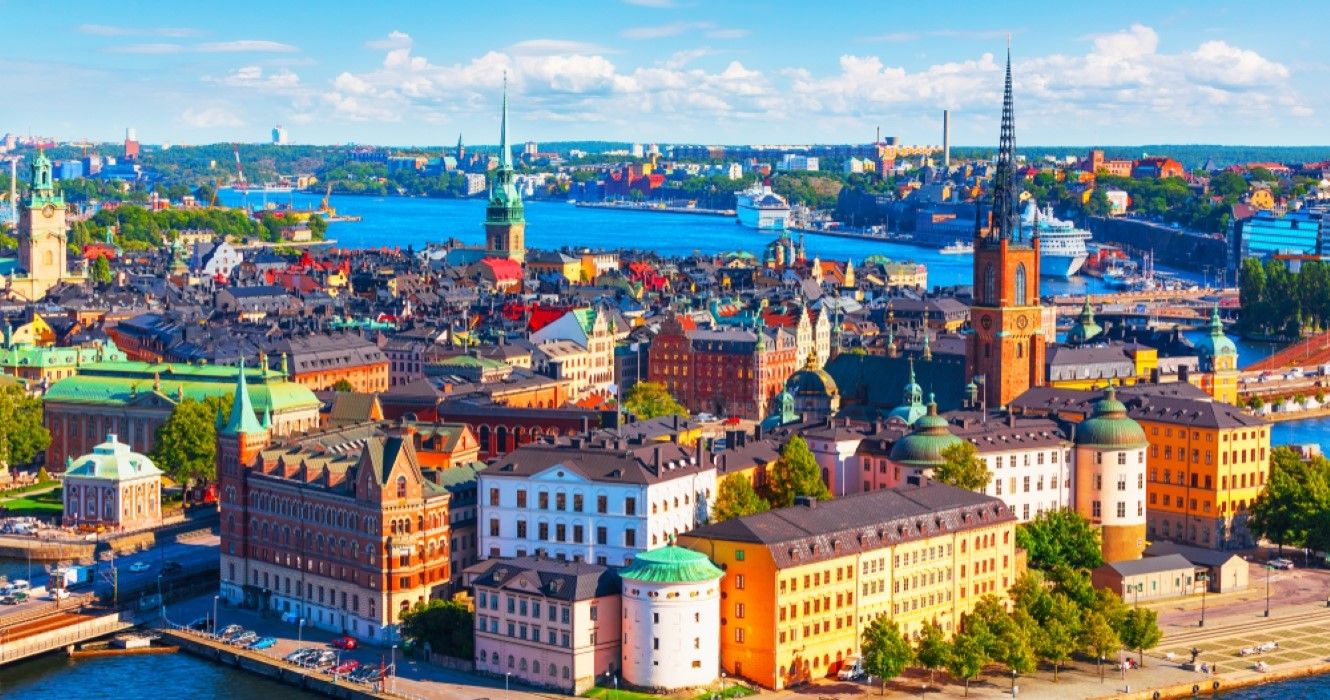 Old Town (Gamla Stan) pier architecture in Stockholm, Sweden