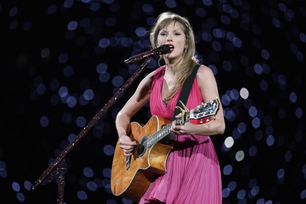 Taylor Swift performs at Olympiastadion on July 27, 2024 in Munich, Germany.  - Credit: Thomas Niedermueller/TAS24/Getty Images for TAS Rights Management