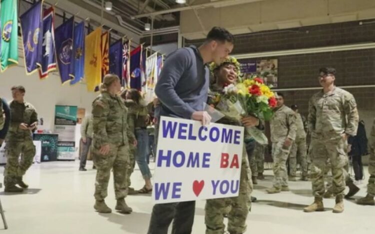 Approximately 100 Alaska Army National Guardsmen assigned to Bravo Company, 1st Battalion, 297th Infantry Regiment returned home Saturday, Aug. 10, 2024, after a nine-month deployment to Kuwait.