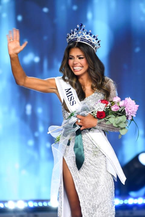 Alma Cooper, Miss Michigan USA, is crowned Miss USA 2024 onstage during the 73rd annual Miss USA Pageant at Peacock Theater on August 04, 2024 in Los Angeles, California. (Photo by Alberto E. Rodriguez/Getty Images)