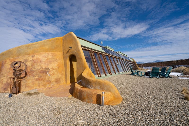 Earthship house in New Mexico.