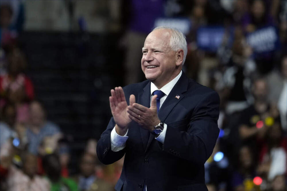 Democratic vice presidential nominee Minnesota Gov. Tim Walz attends a campaign rally in Philadelphia, Tuesday, Aug. 6. (Matt Rourke/AP)