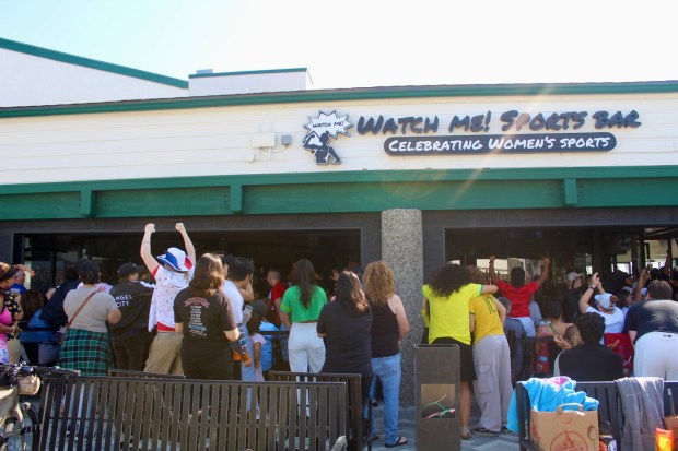 United States women’s national soccer team fans at Watch Me!...