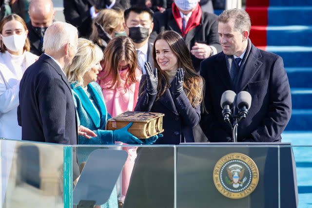 Rob Carr/Getty Joe Biden with Jill, Ashley and Hunter Biden in 2021