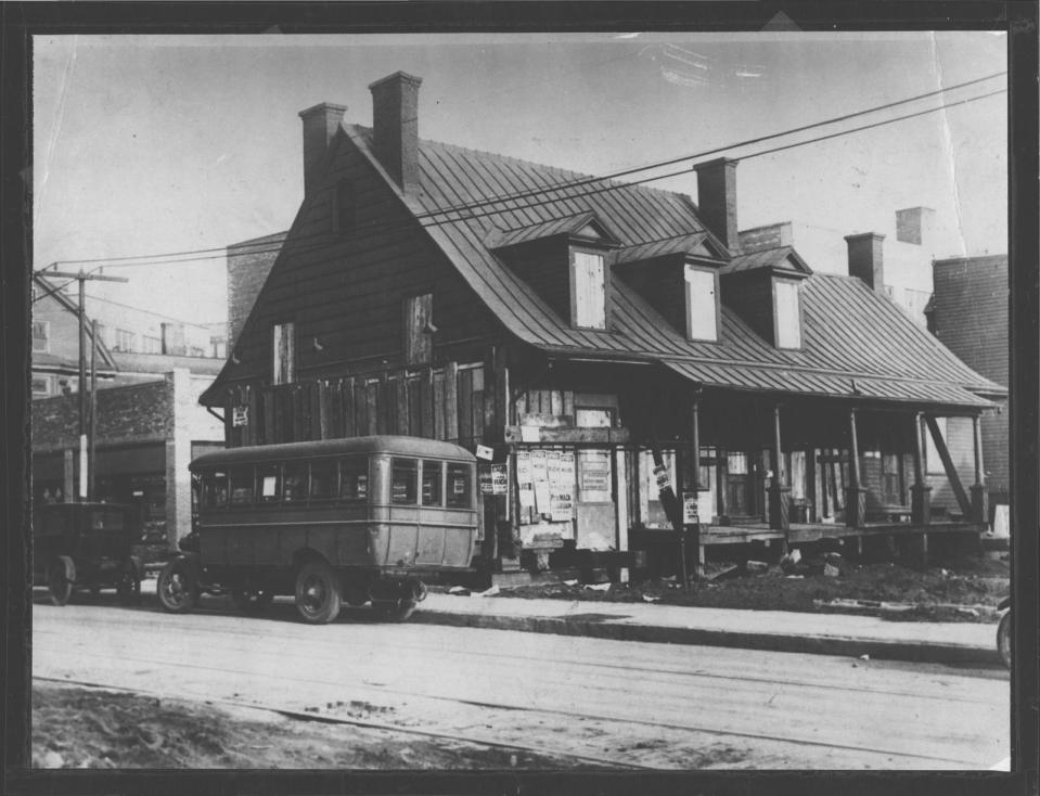 Sip Manor, possibly the oldest home in North Jersey, was once located near Journal Square in Jersey City. It was moved from the pictured location to Westfield's Cherry Lane in the late 1920s.