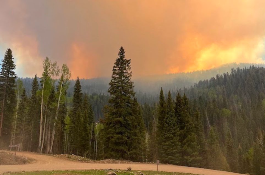 In this file photo, the Little Twist Fire burns an estimated 1,000 acres near Beaver, Utah on June 14, 2024.