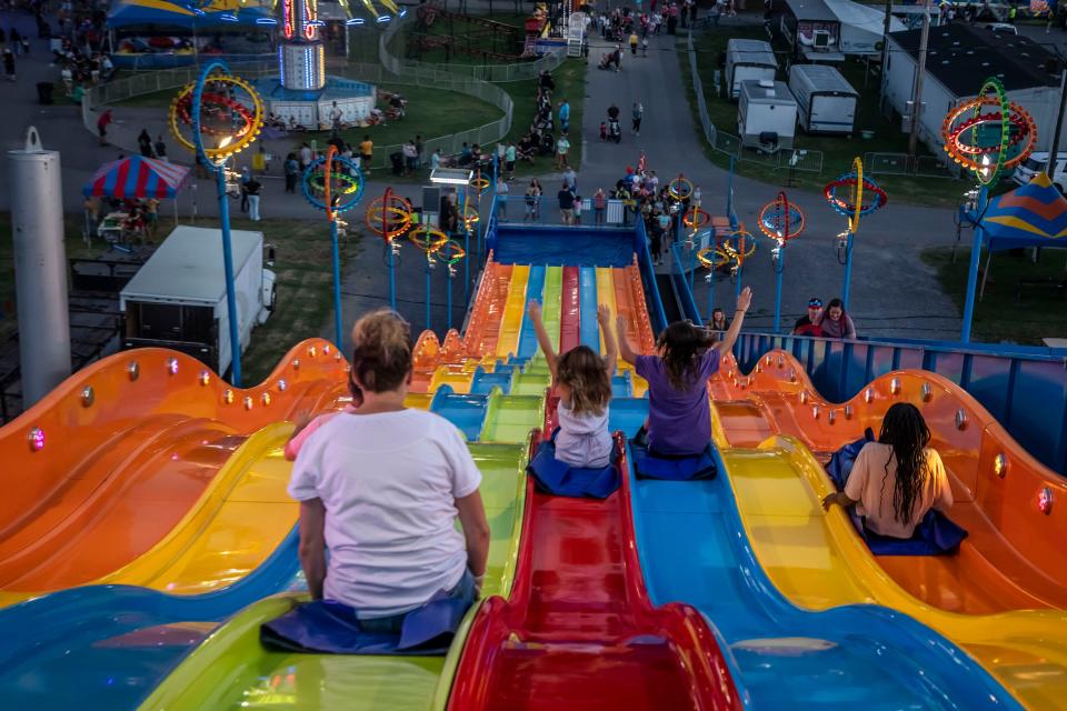 A huge slide is a popular attraction at the Wilson County - Tennessee State Fair in Lebanon.