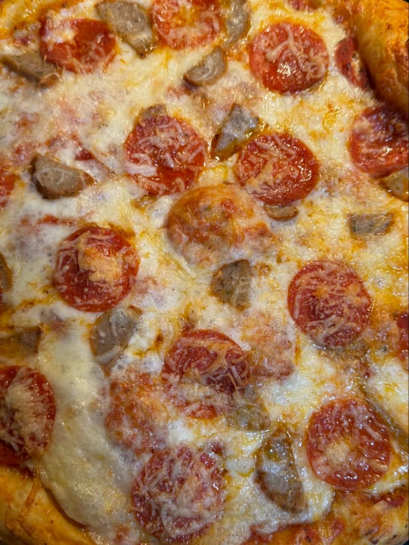 Sausage and Pepperoni Pizza