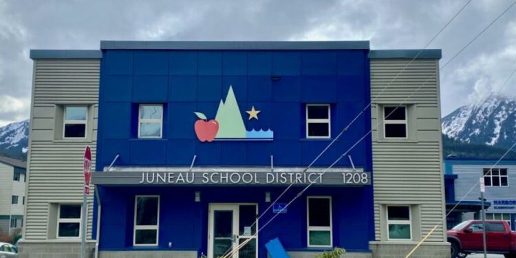 The Juneau School District administration building is seen on April 4. (Claire Stremple/Alaska Beacon)