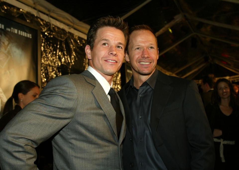 Mark Wahlberg and Donnie Wahlberg at the premiere of 