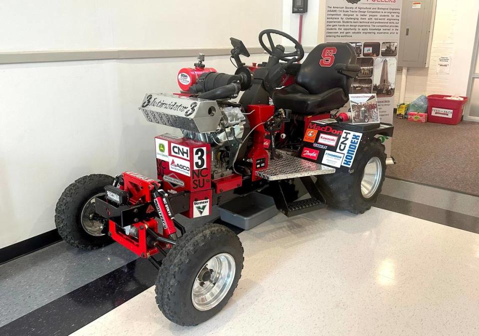 Pack Pullers, an engineering group at N.C. State, built the Intimidator to compete in the 2024 ASABE International 1/4 Scale Tractor Student Design Competition in Peoria, Ill. The Wolfpack team, who have participated in the competition for roughly 20 years and have never finished higher than third, was named overall champion.