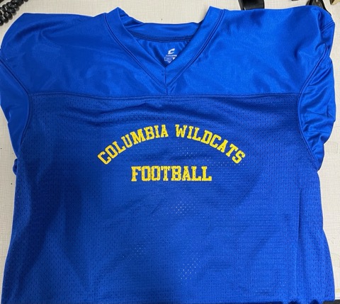 The Windsor High School football team recently donated practice jerseys to the Columbia High School football team in North Carolina. (Darren Rhym/Courtesy)