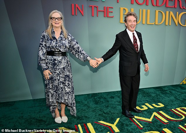 Instead of Timothée Chalamet and Kylie Jenner, Gomez is rumored to have been talking about her hand-holding castmates Meryl Streep (L) and Martin Short (R) hooking up in real life