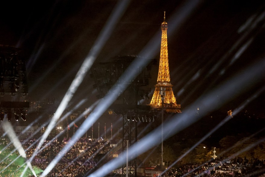 The Eiffel Tower during the Opening Ceremony.