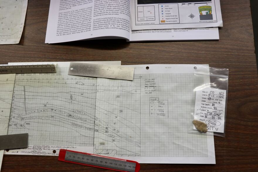 SCRAP volunteers drew a detailed map of the excavation area in Errol.