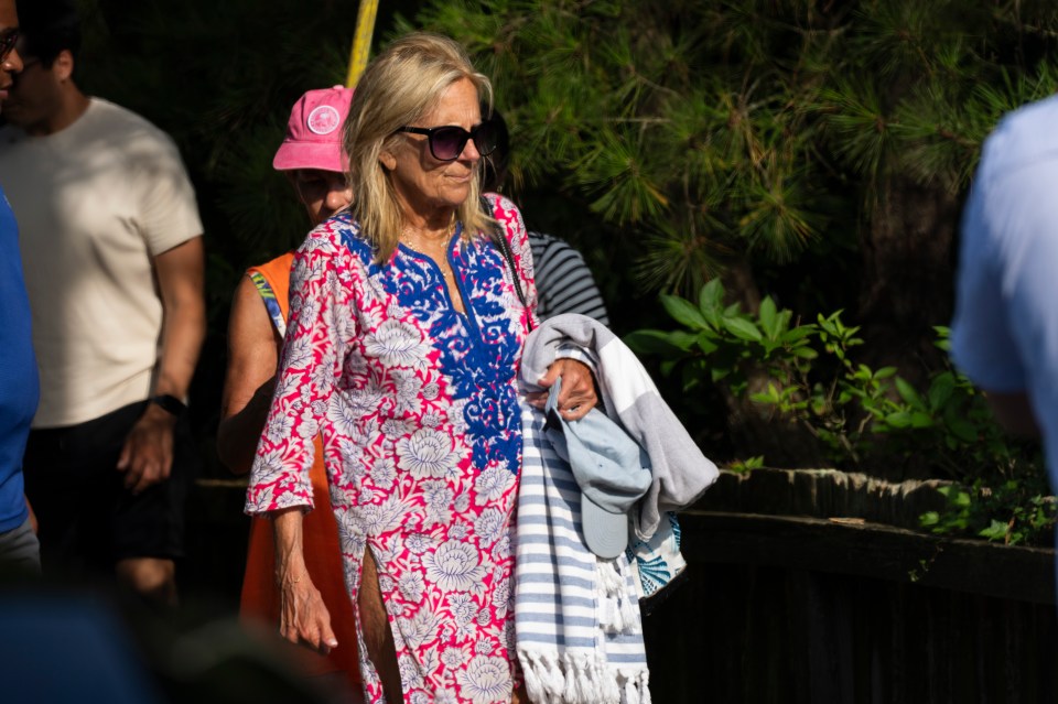 First Lady Jill Biden was pictured in a swimsuit coverup