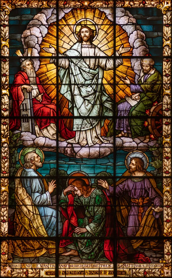 Stained-glass art in the Basilica of St. Lawrence in Asheville, North Carolina. Credit: Zak Rutherford